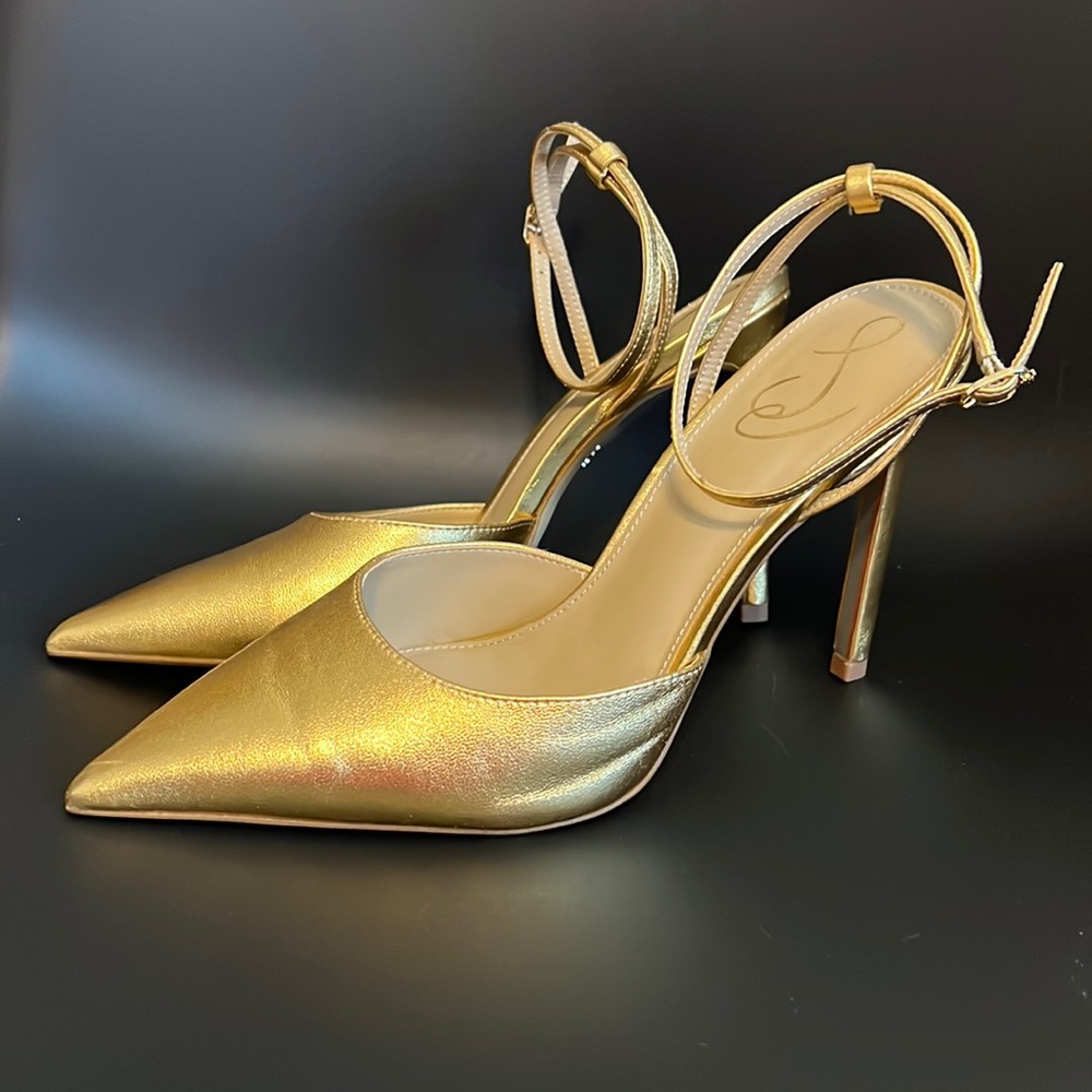 Sam Edelman “Avril” Gold Slingback Pump